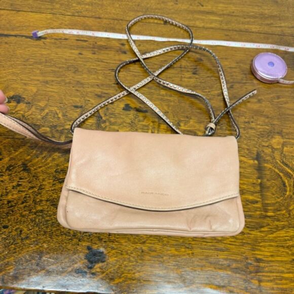 RABEANCO calfskin leather super soft clutch/shoulder bag - dusty pink - Picture 4 of 6